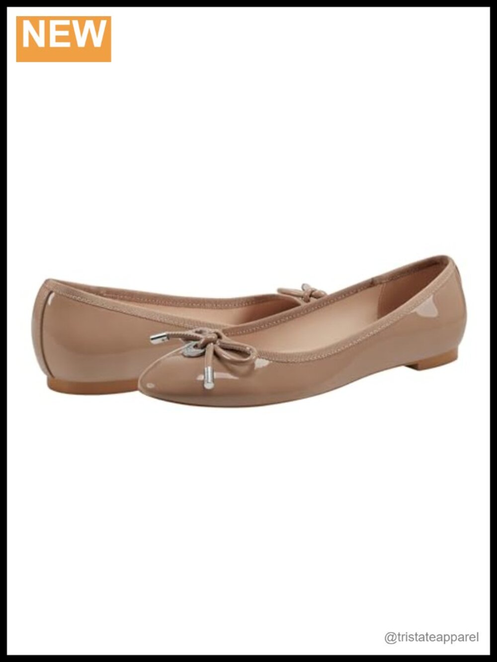 Payly Ballet Flat Faux Patent Leather Slip-On Bow Cushioned Casual